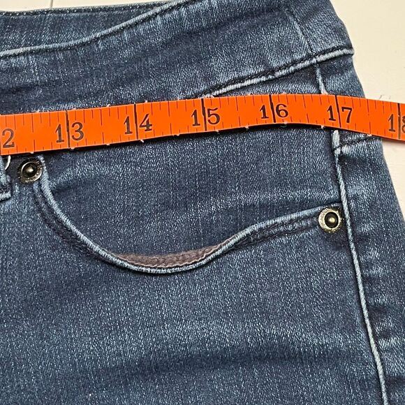 Chico's So Slimming Denim Jeans Women's Stretch Size 6 Boot Cut Dark Wash Blue - Picture 7 of 10